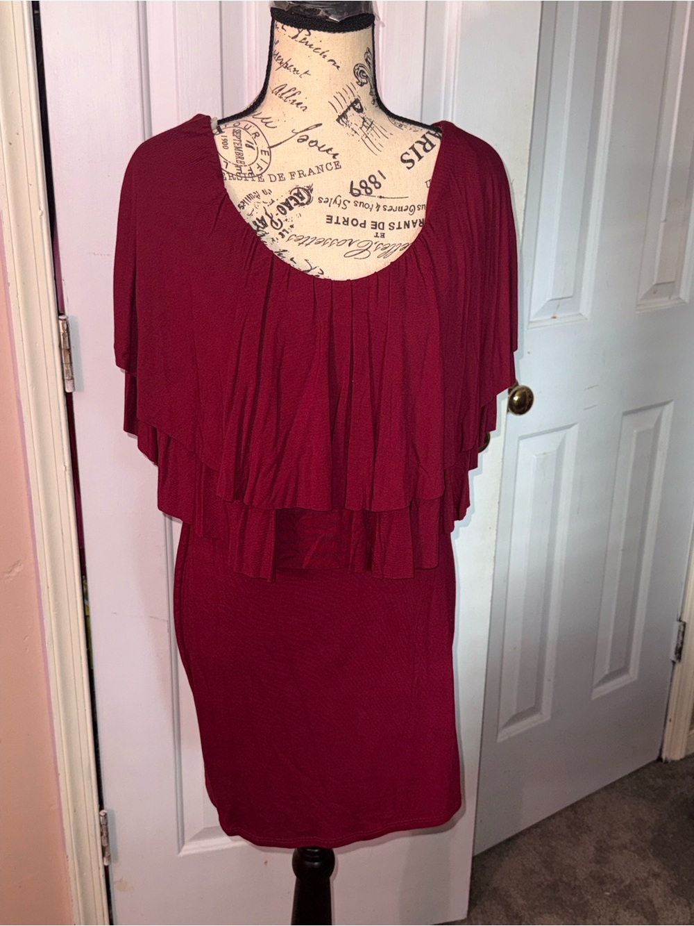Love Culture Burgundy Ruffled Top